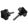 Elesa Black Fibreglass Reinforced Polyamide Based (PA) Technopolymer Multiple Lobes Clamping Knob, Threaded Stud 166383
