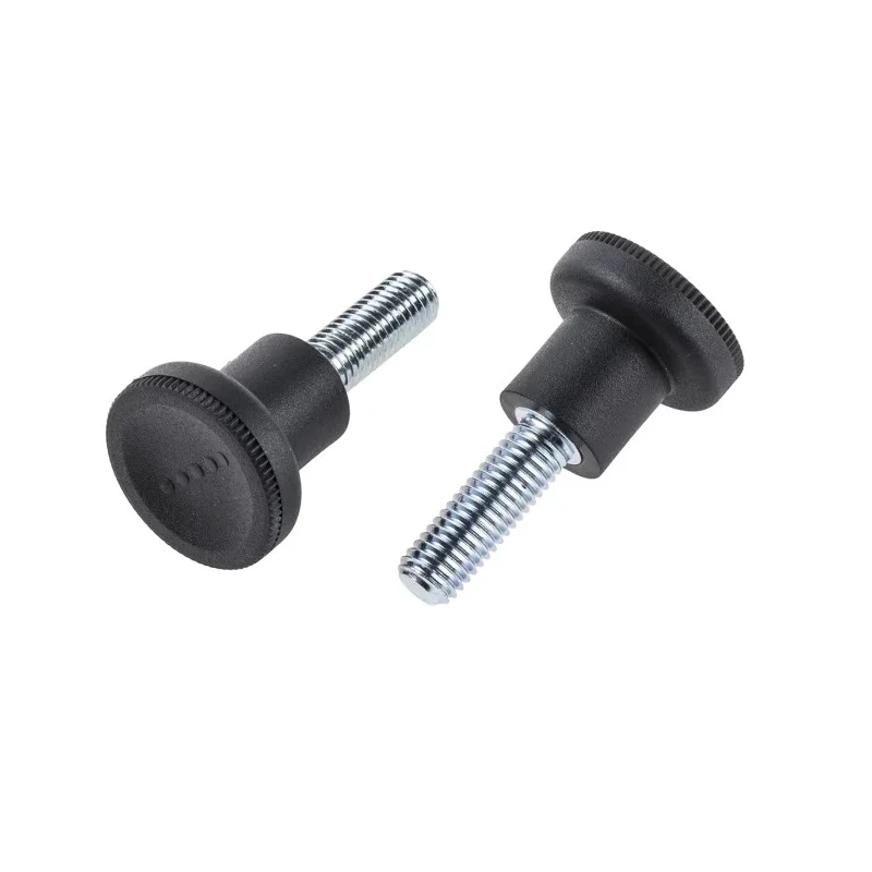 RS PRO Black Knurled Clamping Knob M10 Threaded Stud, 31 mm Diameter, 30mm Thread Length 448-8921