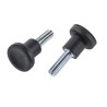 RS PRO Black Knurled Clamping Knob M10 Threaded Stud, 31 mm Diameter, 30mm Thread Length 448-8921