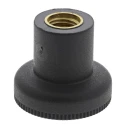 RS PRO Black Polymer Knurled Clamping Knob, M10 Threaded Hole, Brass Insert, 31 mm Diameter 448-8870