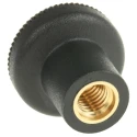RS PRO Black Polymer Knurled Clamping Knob M8 Threaded Hole 25 mm Diameter 12mm Thread Length 448-8864