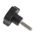 Elesa Black Fibreglass Reinforced Polyamide Based (PA) Technopolymer Multiple Lobes Clamping Knob, Threaded Stud 166263