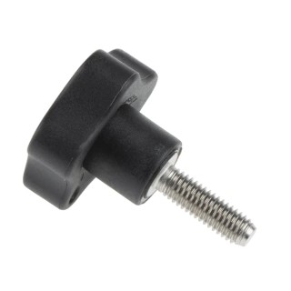 Elesa Black Fibreglass Reinforced Polyamide Based (PA) Technopolymer Multiple Lobes Clamping Knob, Threaded Stud 166263