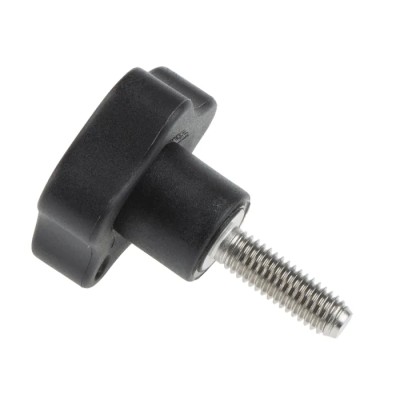 Elesa Black Fibreglass Reinforced Polyamide Based (PA) Technopolymer Multiple Lobes Clamping Knob, Threaded Stud 166263