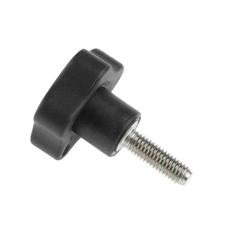Elesa Black Fibreglass Reinforced Polyamide Based (PA) Technopolymer Multiple Lobes Clamping Knob, Threaded Stud 166263