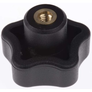 Elesa Black Technopolymer Multiple Lobes Clamping Knob Threaded Hole 32 mm Diameter 12 mm Thread Length 69843