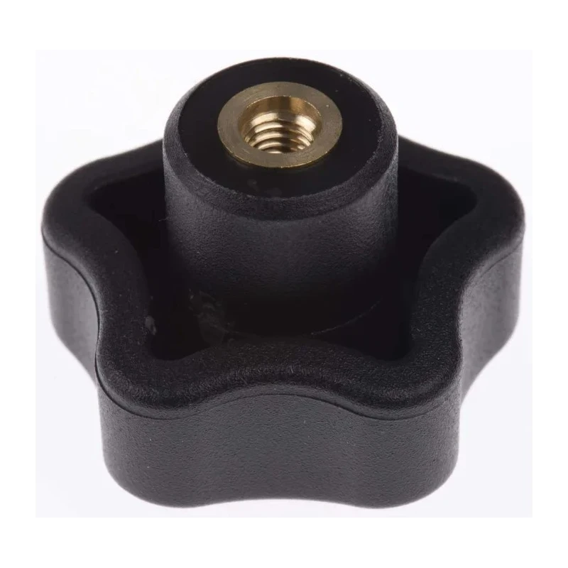 Elesa Black Technopolymer Multiple Lobes Clamping Knob Threaded Hole 32 mm Diameter 12 mm Thread Length 69843