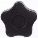 Elesa Black Technopolymer Multiple Lobes Clamping Knob Threaded Hole 32 mm Diameter 12 mm Thread Length 69843