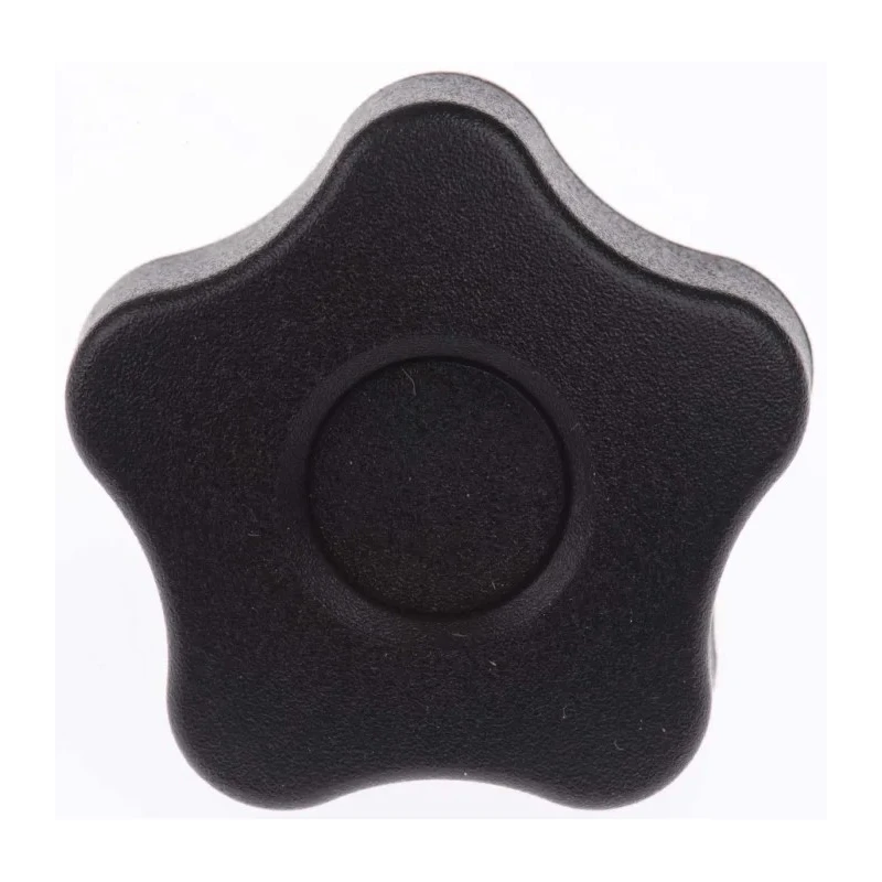 Elesa Black Technopolymer Multiple Lobes Clamping Knob Threaded Hole 32 mm Diameter 12 mm Thread Length 69843