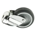 Tente Swivel Castor, 75 kg Capacity, 75 mm Rubber Wheel, 100 mm Height, Plain Bore Hub 2470PJO075P30CHC10X90