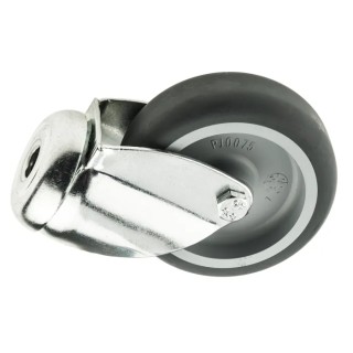 Tente Swivel Castor, 75 kg Capacity, 75 mm Rubber Wheel, 100 mm Height, Plain Bore Hub 2470PJO075P30CHC10X90