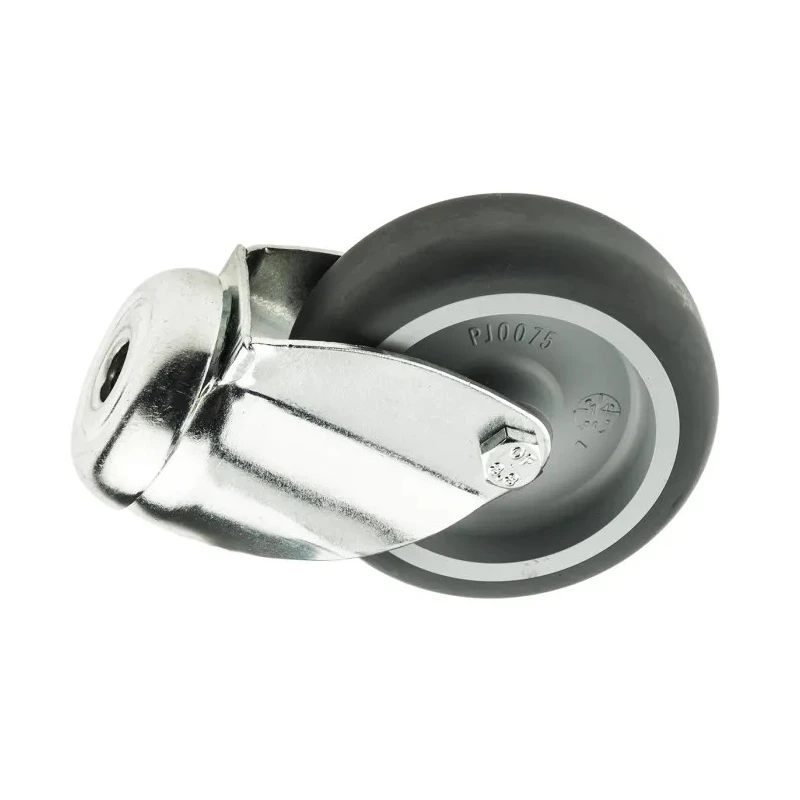 Tente Swivel Castor, 75 kg Capacity, 75 mm Rubber Wheel, 100 mm Height, Plain Bore Hub 2470PJO075P30CHC10X90