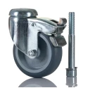 Tente Swivel Castor with 75 kg Load Capacity and 75 mm Rubber Wheel 2477PJO075P30CHC10X90