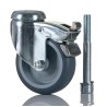 Tente Swivel Castor with 75 kg Load Capacity and 75 mm Rubber Wheel 2477PJO075P30CHC10X90