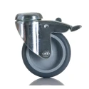 Tente Swivel Castor with 75 kg Load Capacity and 75 mm Rubber Wheel 2477PJO075P30CHC10X90