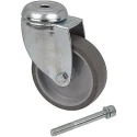 Tente Swivel Castor, 100 kg Load Capacity, 125 mm Rubber Wheel, Polypropylene Hub 2470PJO125P30CHC10X90