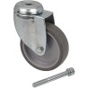 Tente Swivel Castor, 100 kg Load Capacity, 125 mm Rubber Wheel, Polypropylene Hub 2470PJO125P30CHC10X90