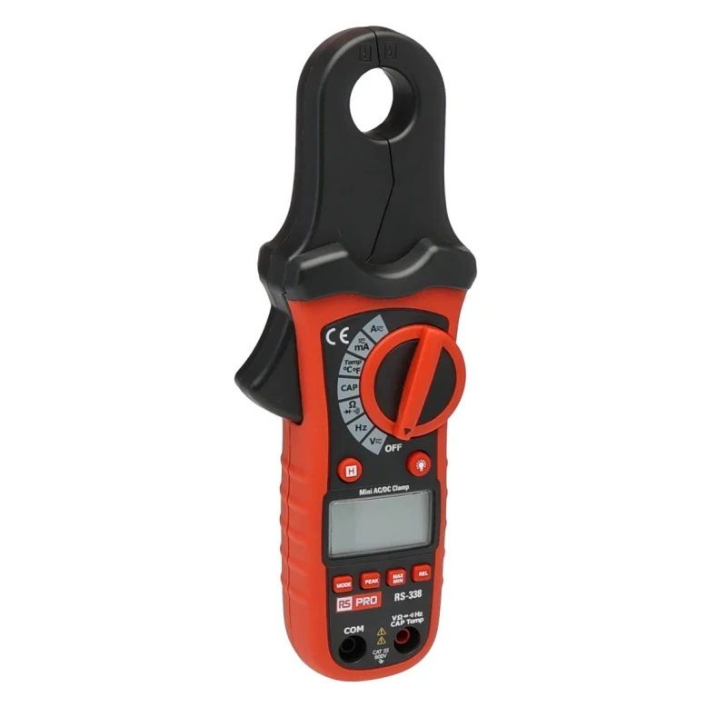 RS PRO Mini AC/DC Clamp Meter, 80 A Max Current, 600 V AC/DC Voltage, CAT III 600V DT-338