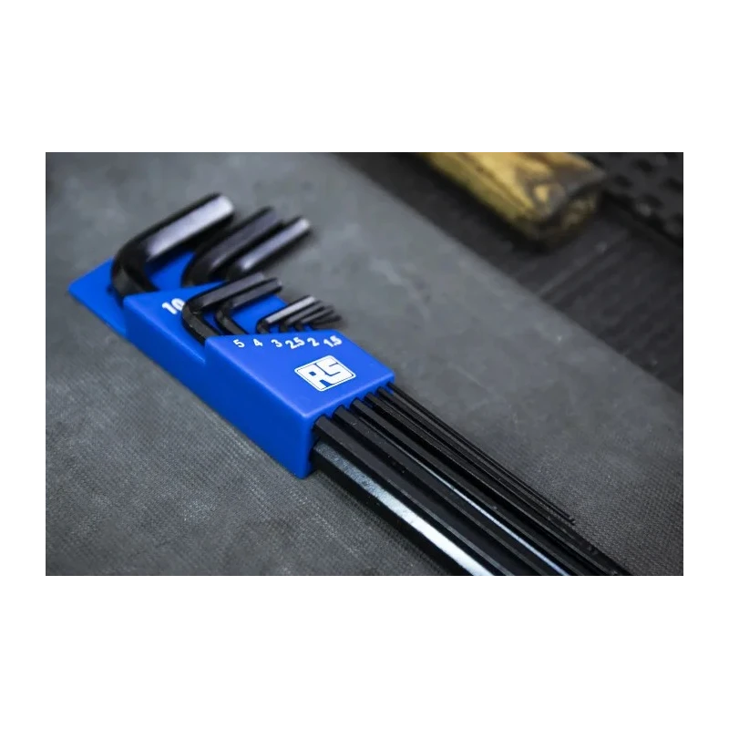 RS PRO 9 Piece L Metric Hex Key Set, Hex Size 1.5 to 10 mm, Chrome Vanadium Steel, Blackened Finish 449-9606