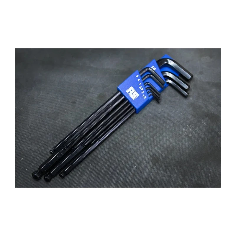 RS PRO 9 Piece L Metric Hex Key Set, Hex Size 1.5 to 10 mm, Chrome Vanadium Steel, Blackened Finish 449-9606