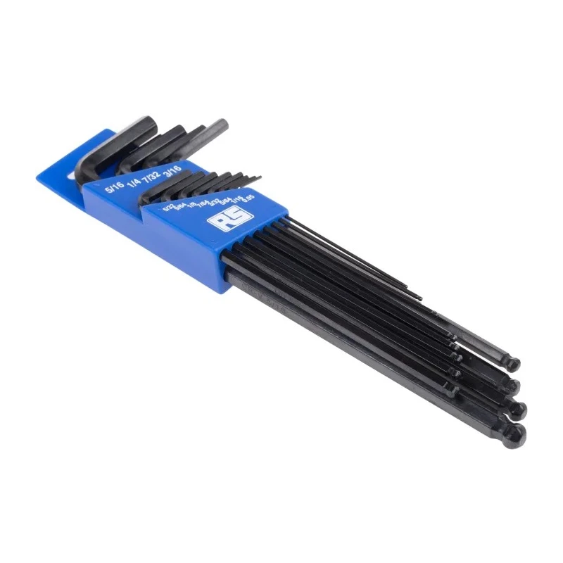 RS PRO 12 piece L Imperial Hex Key Set, Hex Size 0.05 to 7/32 in, Long Arm, Ball End, Chrome Vanadium Steel 449-9612