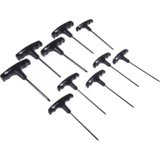 RS PRO 10-Piece Torx Key Set T Shape Long Arm Chrome Vanadium Steel Chrome Finish 450-0992