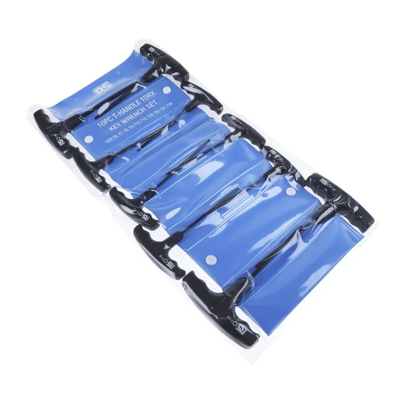 RS PRO 10-Piece Torx Key Set T Shape Long Arm Chrome Vanadium Steel Chrome Finish 450-0992
