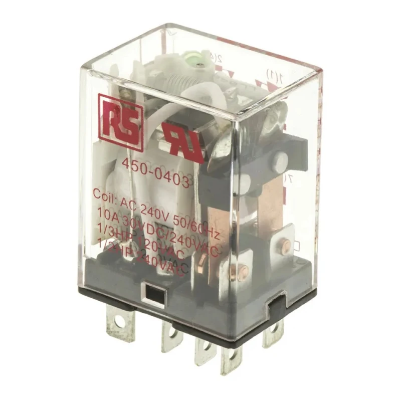 RS PRO Plug-in Power Relay, 240V AC Coil, 10A Switching Current, DPDT 450-0403