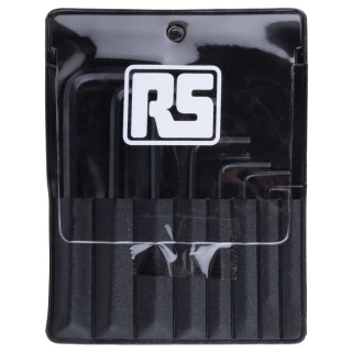 RS PRO 8 Piece L Metric Hex Key Set, Black Chrome Vanadium Steel, Hex Size 0.7 to 4 mm 450-1002