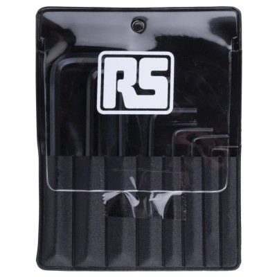 RS PRO 8 Piece L Metric Hex Key Set, Black Chrome Vanadium Steel, Hex Size 0.7 to 4 mm 450-1002