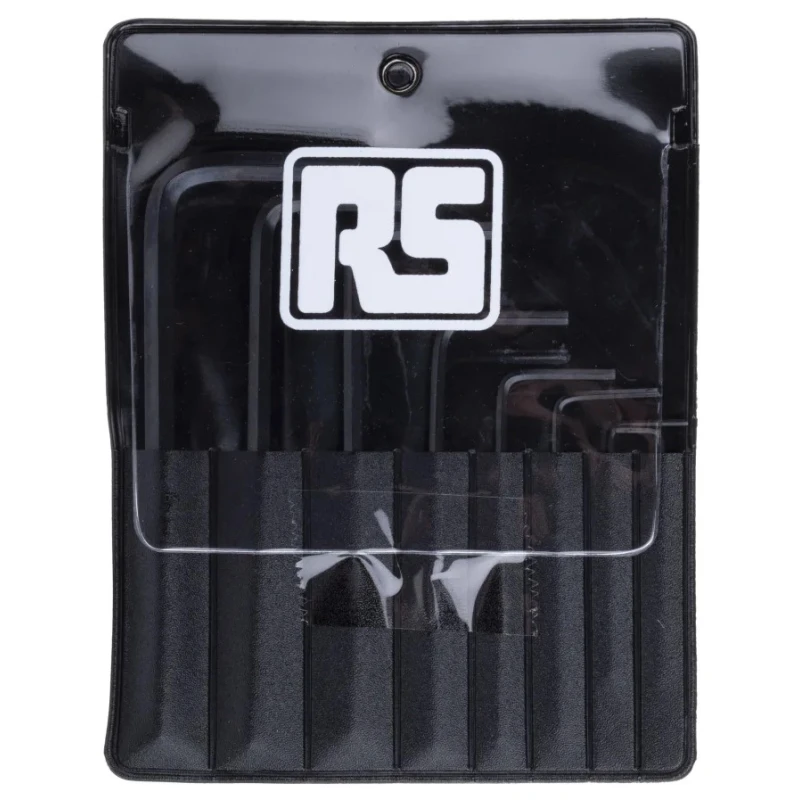RS PRO 8 Piece L Metric Hex Key Set, Black Chrome Vanadium Steel, Hex Size 0.7 to 4 mm 450-1002