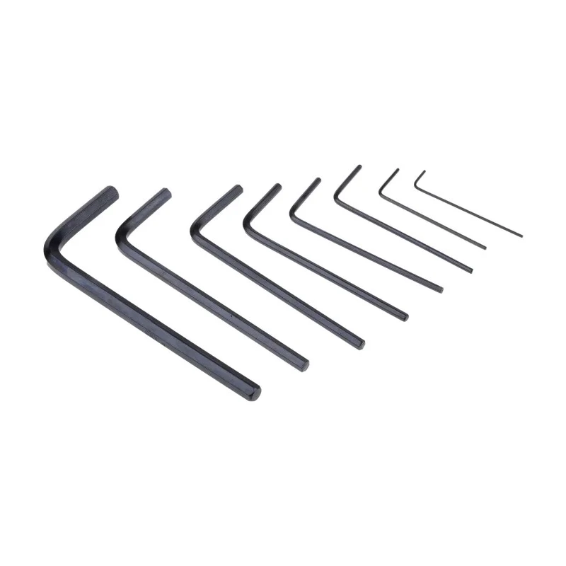 RS PRO 8 Piece L Metric Hex Key Set, Black Chrome Vanadium Steel, Hex Size 0.7 to 4 mm 450-1002
