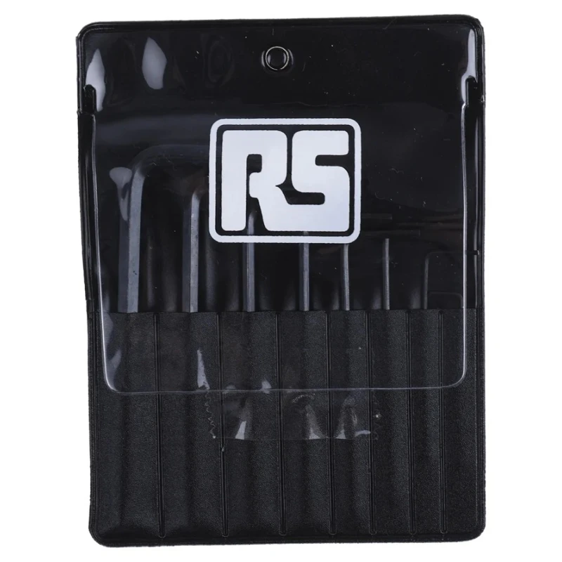 RS PRO 8 Piece L Imperial Hex Key Set Chrome Vanadium Steel Black Finish HEX Size 0.028 to 5/64 in 450-1018