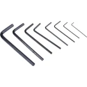 RS PRO 8 Piece L Imperial Hex Key Set Chrome Vanadium Steel Black Finish HEX Size 0.028 to 5/64 in 450-1018