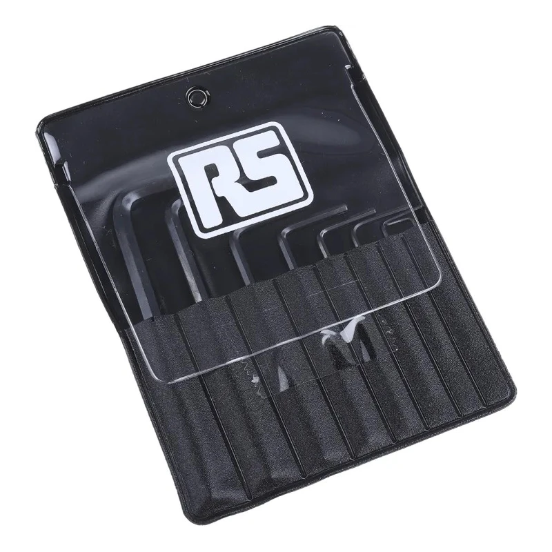 RS PRO 8 Piece L Imperial Hex Key Set Chrome Vanadium Steel Black Finish HEX Size 0.028 to 5/64 in 450-1018