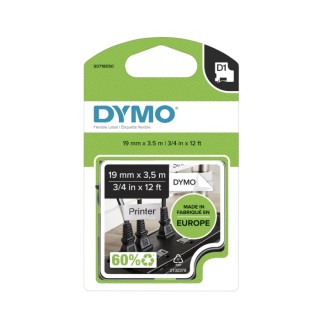 Dymo Black on White Label Printer Tape, 19 mm Width, 3.5 m Tape Length, 7 m Label Length S0718050