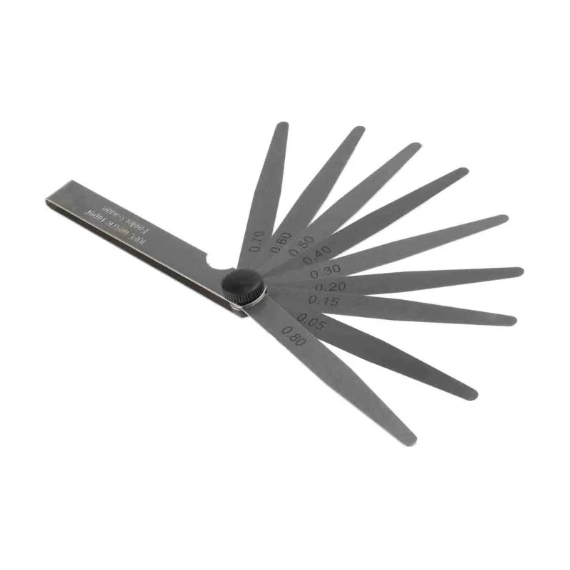RS PRO Steel Feeler Gauge, 10 Blades, Metric, Steel Blades 100mm Length, 0.05-0.8mm Thickness 449-9628
