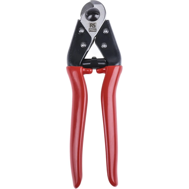 RS PRO Straight Cable Cutter Red Vinyl Handle Stainless Steel Jaws 190mm 450-3963