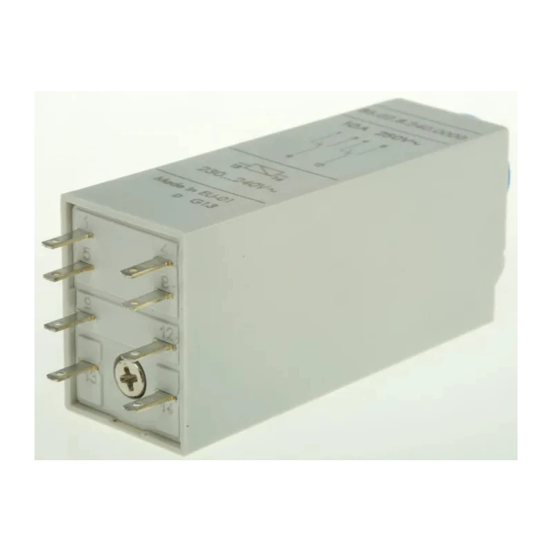 Finder 85 Series Snap-On Timer Relay, 2-Contact, DPDT, 110 to 125 V DC, 230 to 240 V AC, Time Range 0.05 s 85.02.8.240.0000