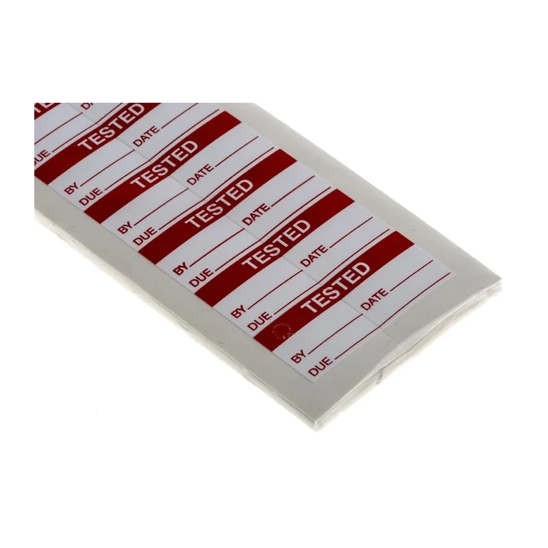 RS PRO Adhesive Pre-Printed Adhesive Label Tested, Red Text on White, Adhesive Fixing, Quantity 140 Per Pack 450-5981