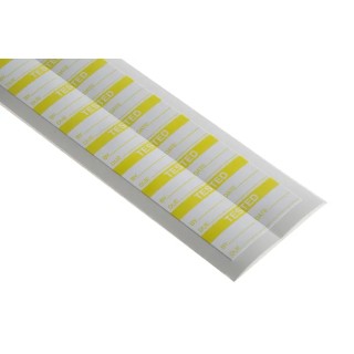 RS PRO Pre-Printed Adhesive Label Yellow Text White Background 38mm x 16mm 140 Per Pack 450-5997