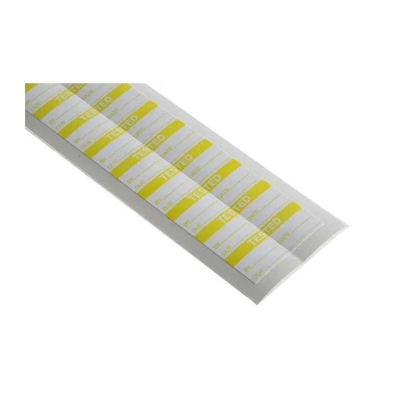 RS PRO Pre-Printed Adhesive Label Yellow Text White Background 38mm x 16mm 140 Per Pack 450-5997