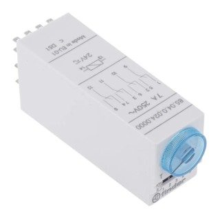 Finder 85 Series Multifunction Timer Relay 4-Contact 110 to 125 V dc 24 V ac 3 to 100 min, 0.05 to 100 s, 5 85.04.0.024.0000