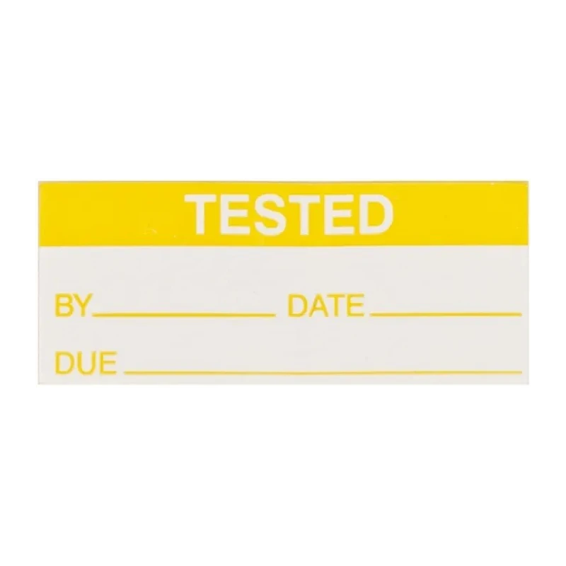 RS PRO Pre-Printed Adhesive Label Yellow Text White Background 38mm x 16mm 140 Per Pack 450-5997