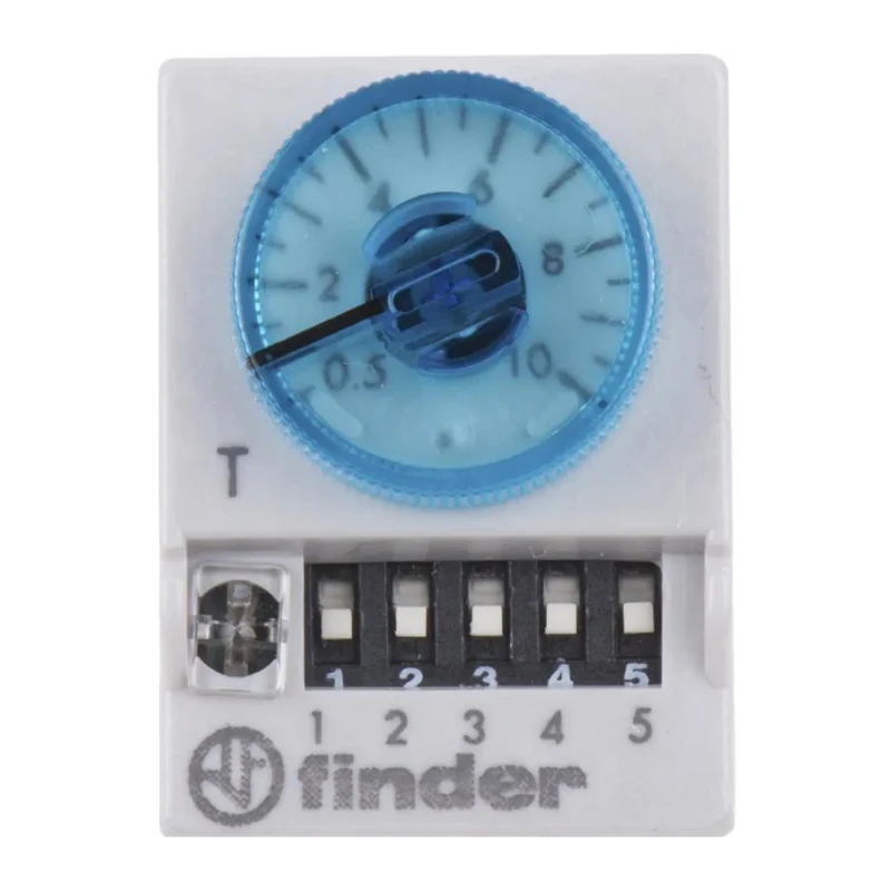 Finder 85 Series Multifunction Timer Relay 4-Contact 110 to 125 V dc 24 V ac 3 to 100 min, 0.05 to 100 s, 5 85.04.0.024.0000