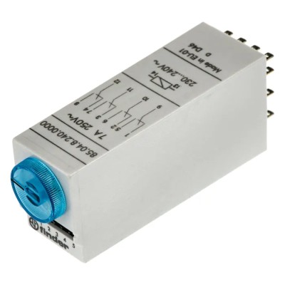 Finder 85 Series Timer Relay, Multifunction, 4-Contact 4PDT, 110 to 125 V DC, 230 V AC, Time Range 0.05 s 85.04.8.240.0000
