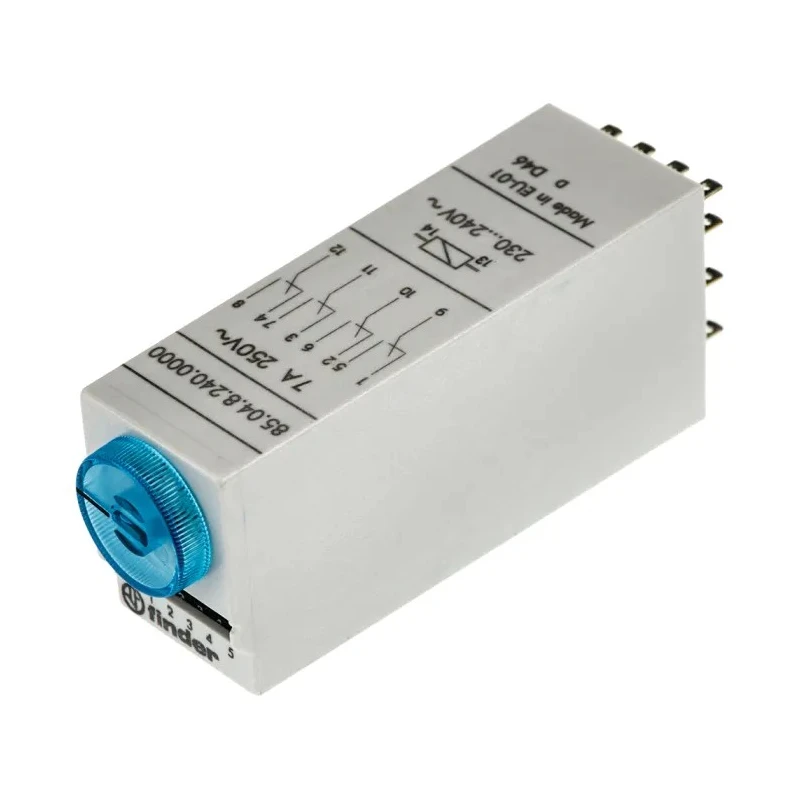 Finder 85 Series Timer Relay, Multifunction, 4-Contact 4PDT, 110 to 125 V DC, 230 V AC, Time Range 0.05 s 85.04.8.240.0000