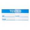 RS PRO Pre-Printed Adhesive Label 38mm x 16mm Blue Text 'Tested' White Background 140 Per Pack 450-6085