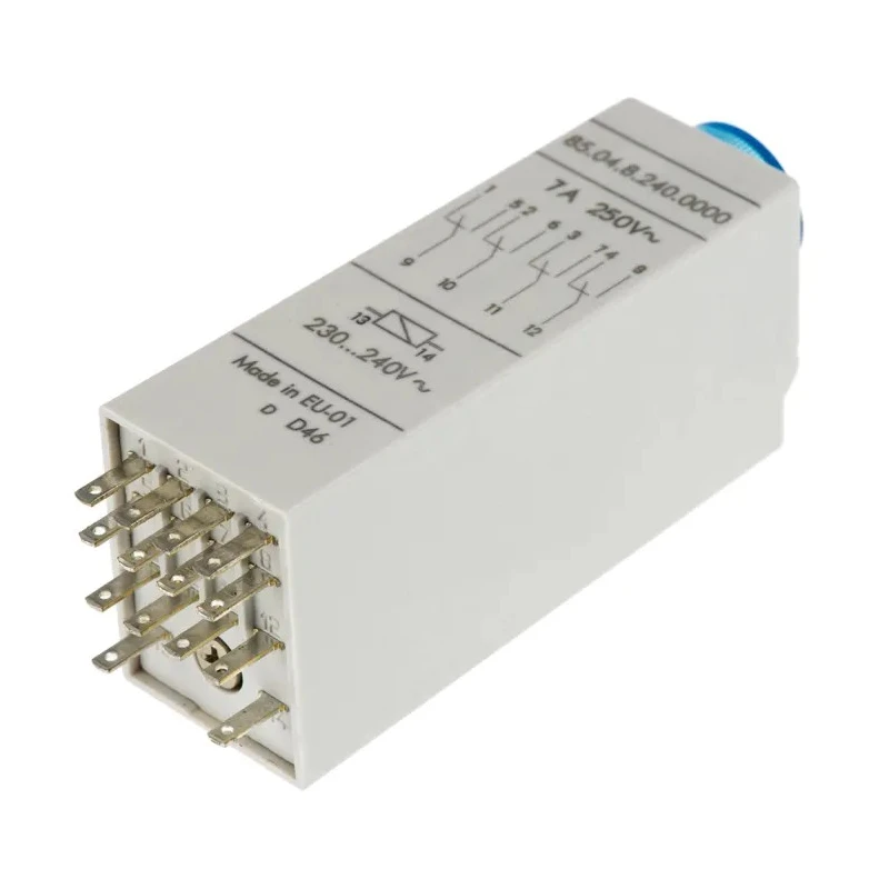 Finder 85 Series Timer Relay, Multifunction, 4-Contact 4PDT, 110 to 125 V DC, 230 V AC, Time Range 0.05 s 85.04.8.240.0000