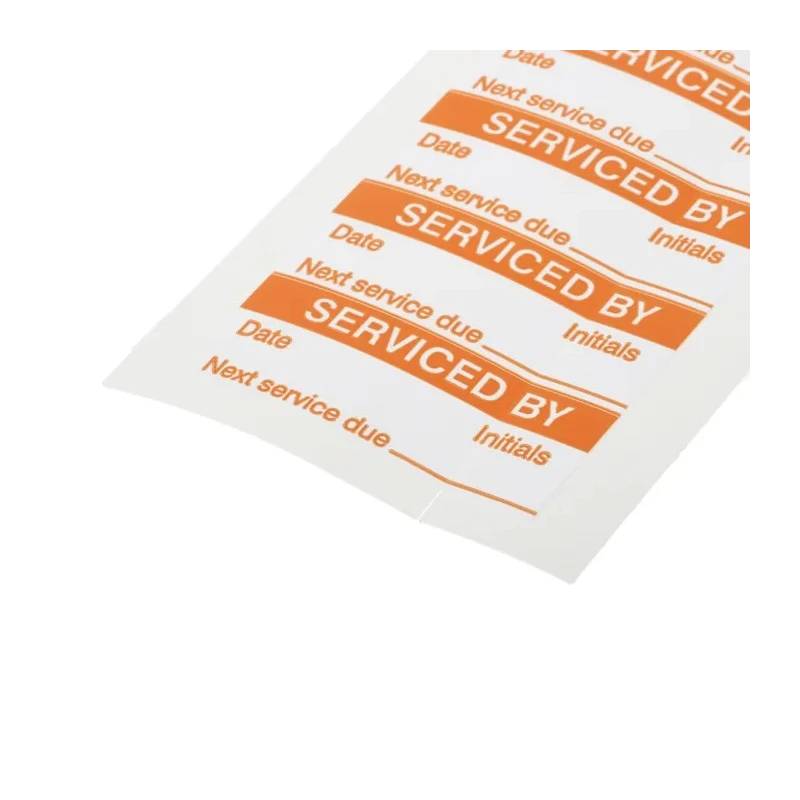 RS PRO Pre-Printed Adhesive Label 38mm x 15mm Orange Text SERVICED BY Pack of 140 450-6170